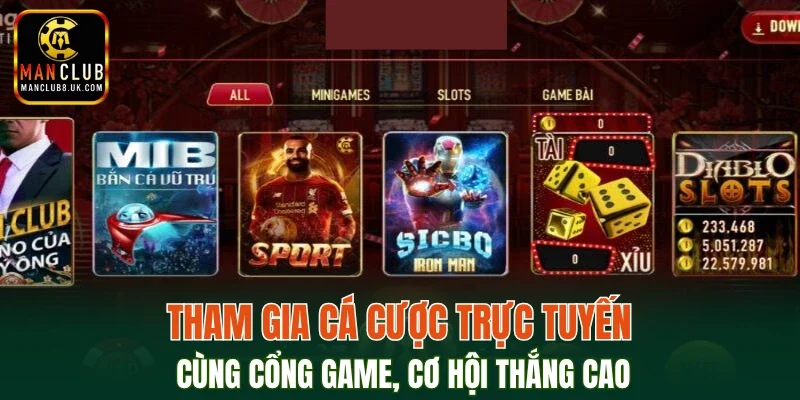 Tham gia cá cược trực tuyến cùng cổng game, cơ hội thắng cao